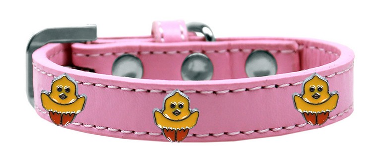 Chickadee Widget Dog Collar Light Pink Size 18